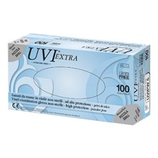 GUANTO IN CLORURO DI POLIVINILE SUPERFICIE LISCIA PRIVO DI TALCO 100 PEZZI ARTICOLO UVIPW 7