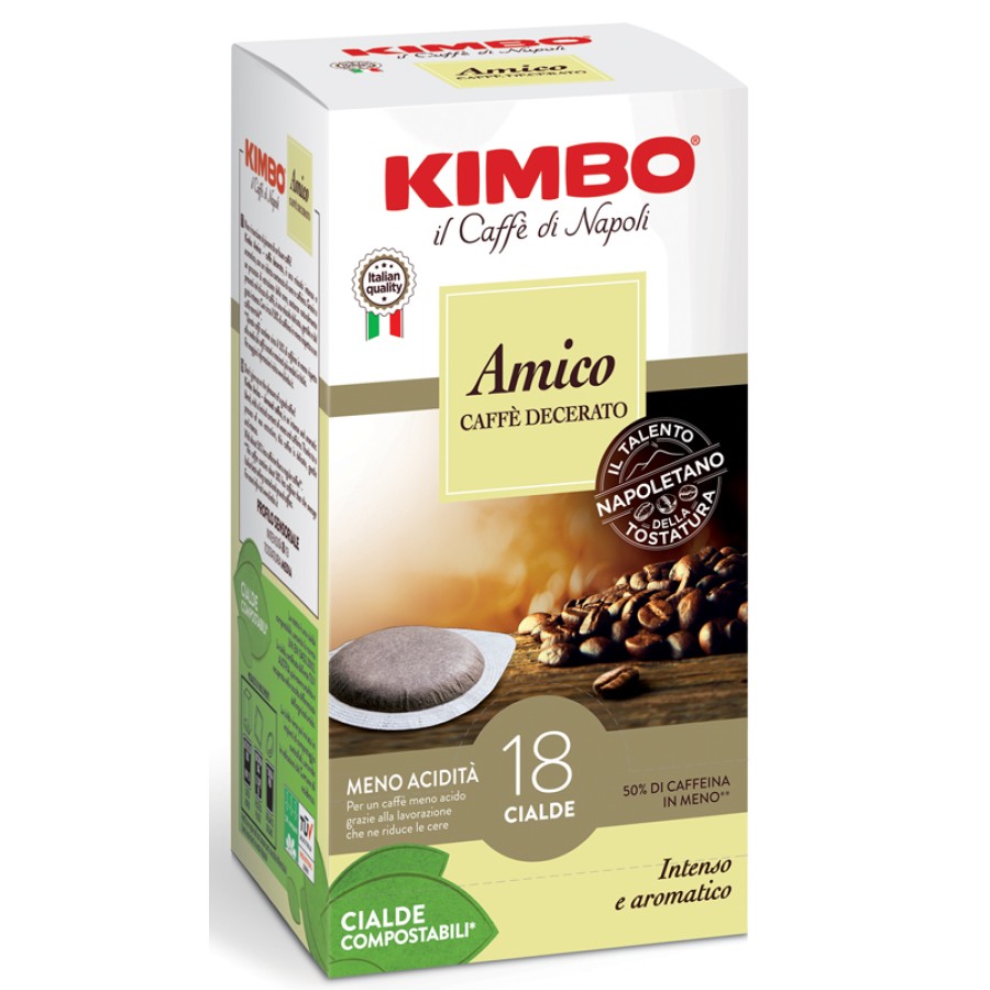 KIMBO AMICO CAFFE' TORREFATTO E DECERATO 18 CIALDE 7 G