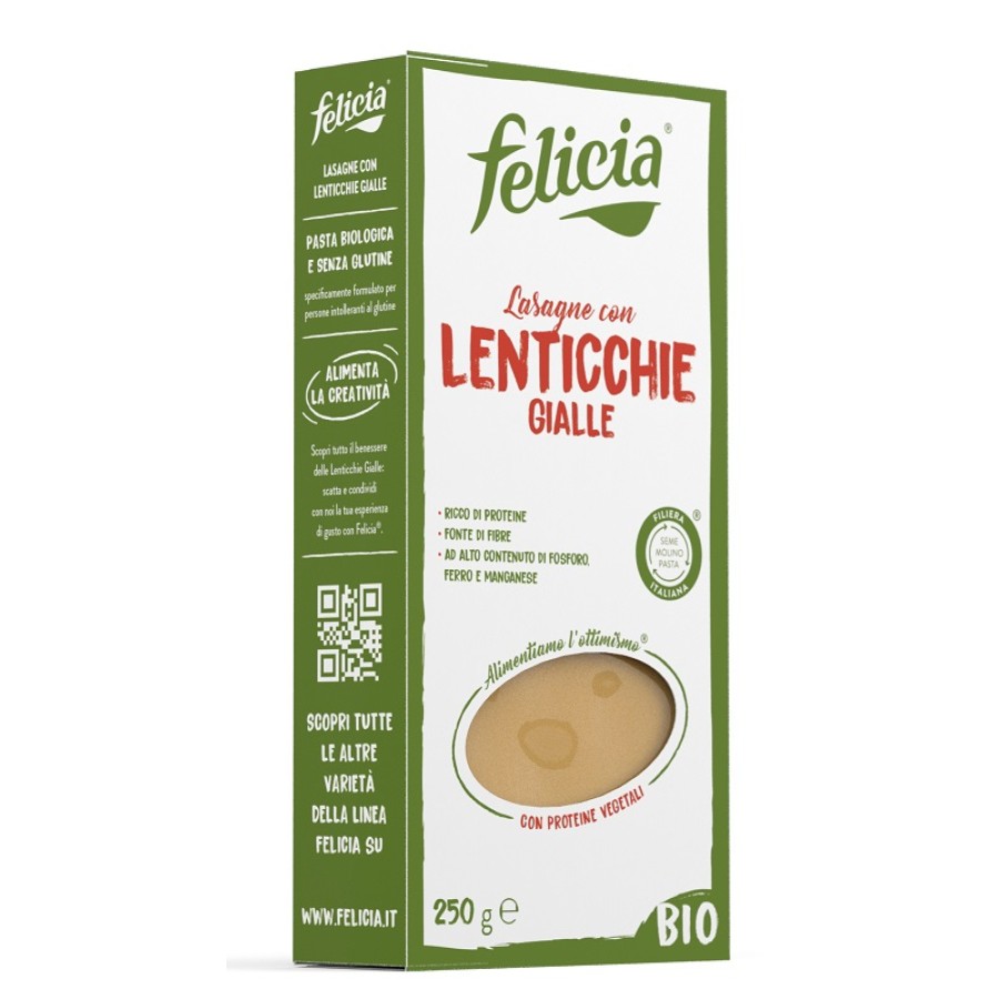 FELICIA BIO LASAGNE LENTICCHIE GIALLE CON RISO INTEGRALE 250 G