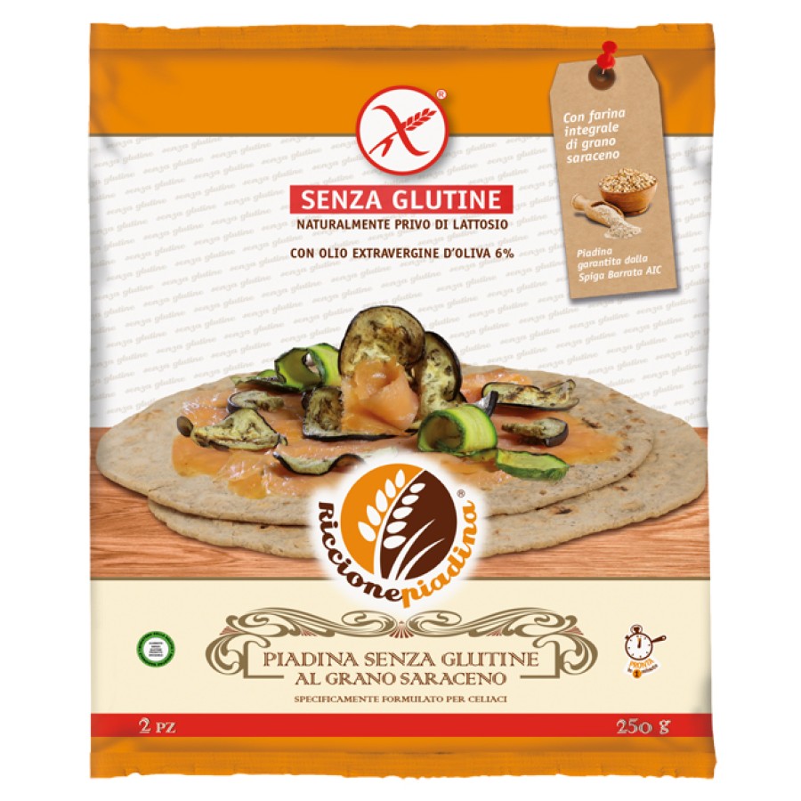RICCIONE PIADINA SENZA GLUTINE AL GRANO SARACENO 2 X 125 G FUORI FRIGO