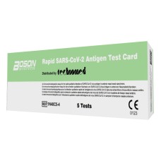 TEST ANTIGENICO RAPIDO COVID-19 AUTODIAGNOSTICO DETERMINAZIONE QUALITATIVA ANTIGENI SARS-COV-2 IN TAMPONI NASALI MEDIANTE IMMUNOCROMATOGRAFIA 5 PEZZI