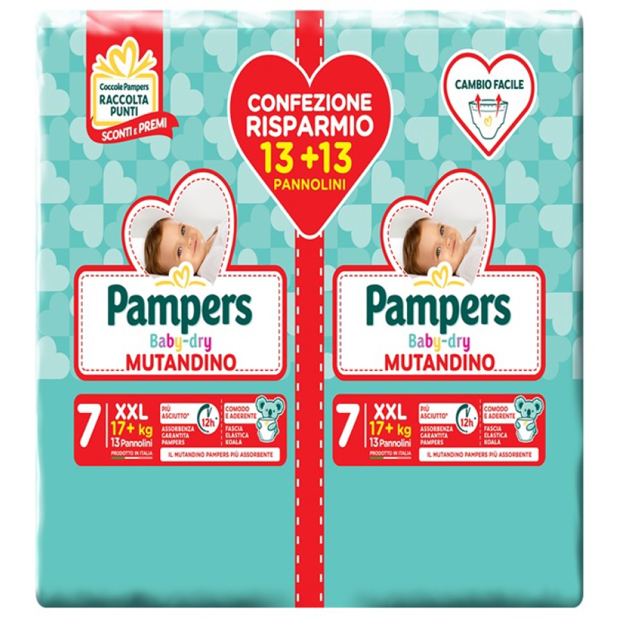 PAMPERS BABY DRY MUTANDINA DUODWCT EXTRA EXTRALARGE 26 PEZZI
