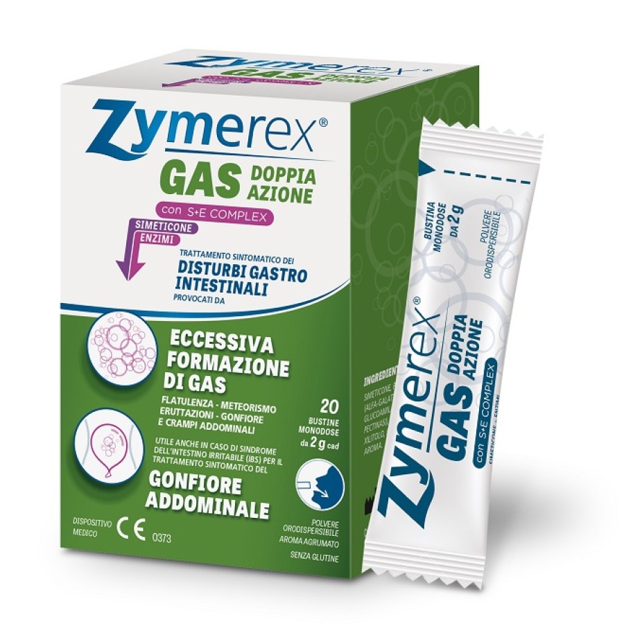 ZYMEREX GAS DOPPIA AZIONE CON S+E COMPLEX 20 BUSTINE MONODOSE DA 2 G