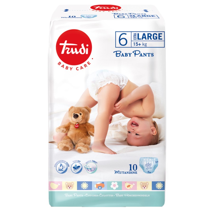 TRUDI BABY CARE PANTS EXTRALARGE 15 KG+ 10 PEZZI