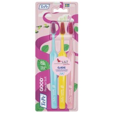 TEPE GOOD REGULAR 3 PACK TOOTHBRUSH EDIZIONE LIMITATA PINK RIBBON