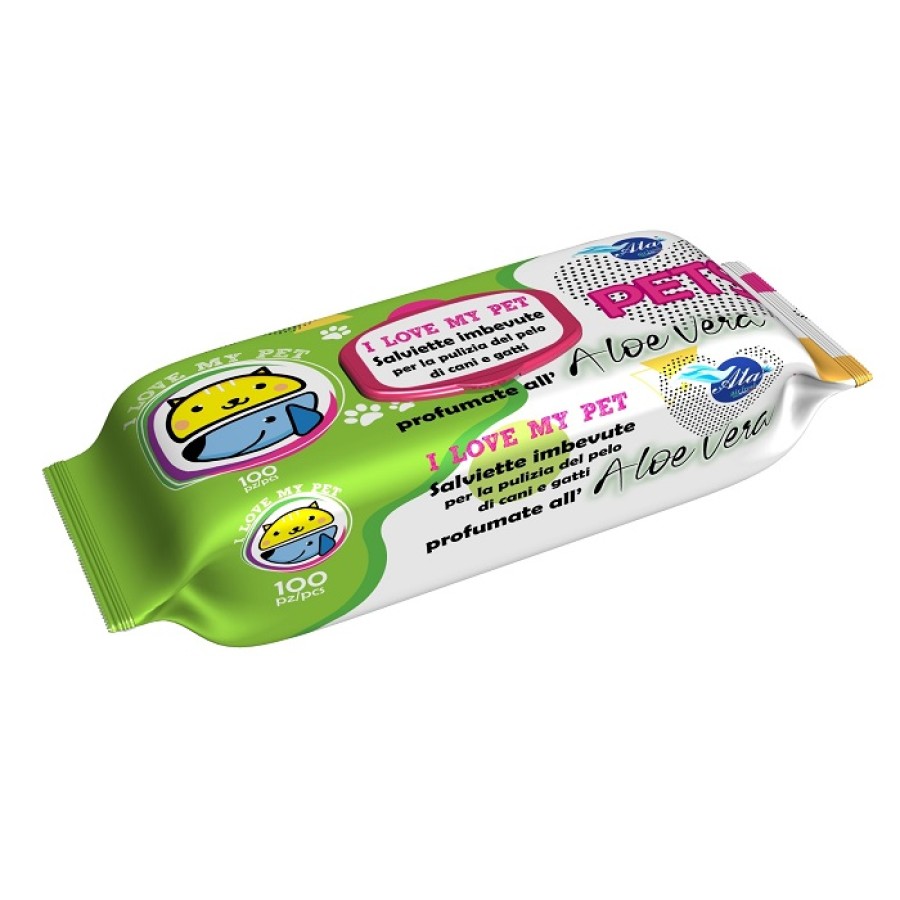 A+CURE I LOVE MY PET SALVIETTE POP-UP ALOE VERA 100 PEZZI RICARICA