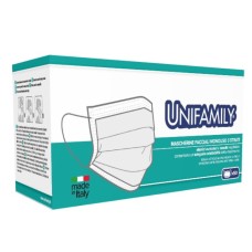 UNIFAMILY MASCHERINA CHIRURGICA TIPO II BLU 50 PEZZI