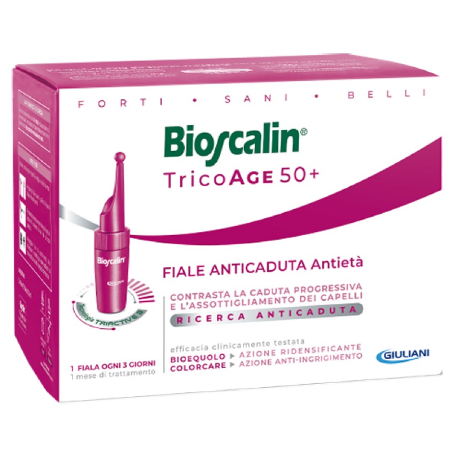 BIOSCALIN TRICOAGE 50+ 20 FIALE ANTICADUTA ANTIETA' DOPPIA TAGLIO PREZZO