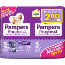 PAMPERS PROGRESSI JUNIOR PANNOLINO 5 11-25KG 38 PEZZI
