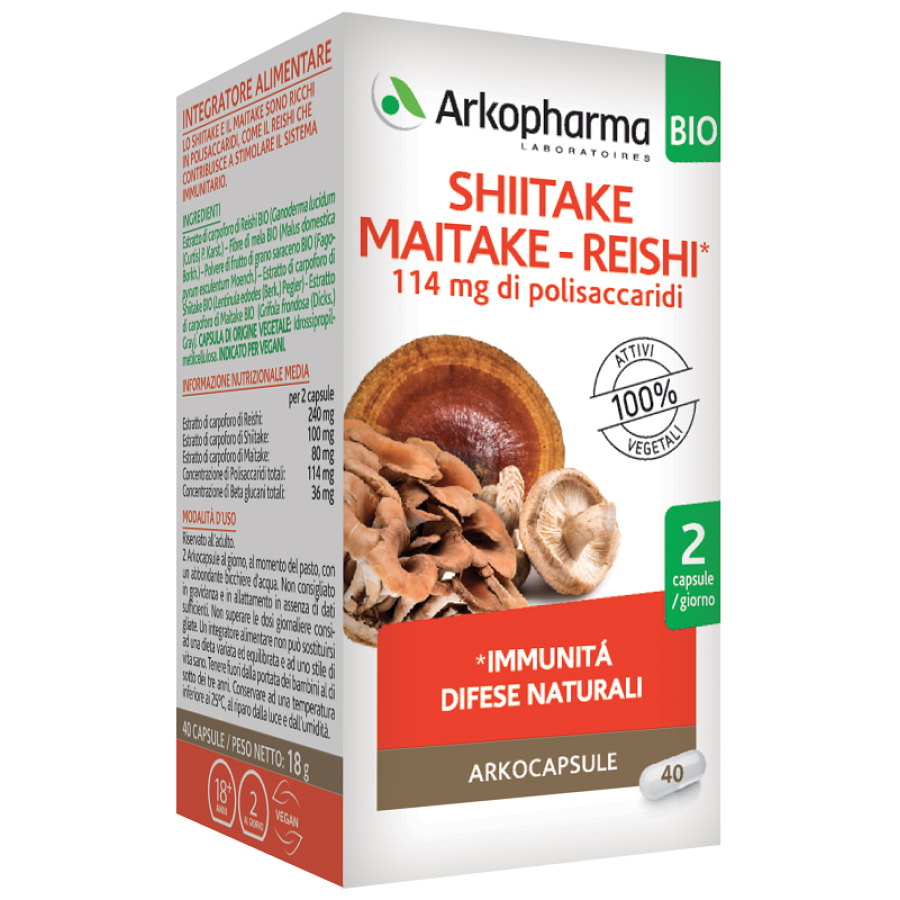 ARKOCAPSULE SHIITAKE MAITAKE REISHI BIO 40 CAPSULE