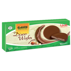DISCO WAFER CREMA NOCCIOLE RICOPERTO DI CIOCCOLATO AL LATTE 90 G