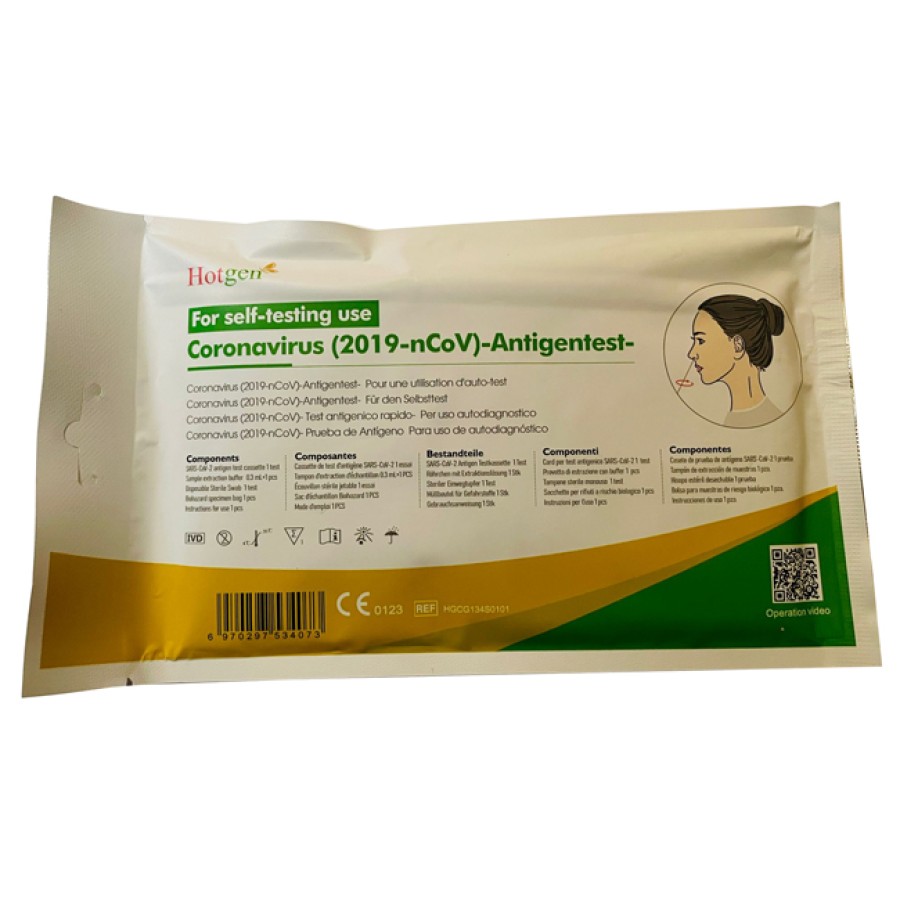 TEST ANTIGENICO RAPIDO COVID-19 HOTGEN AUTODIAGNOSTICO DETERMINAZIONE QUALITATIVA ANTIGENI SARS-COV-2 IN TAMPONI NASALI MEDIANTE IMMUNOCROMATOGRAFIA