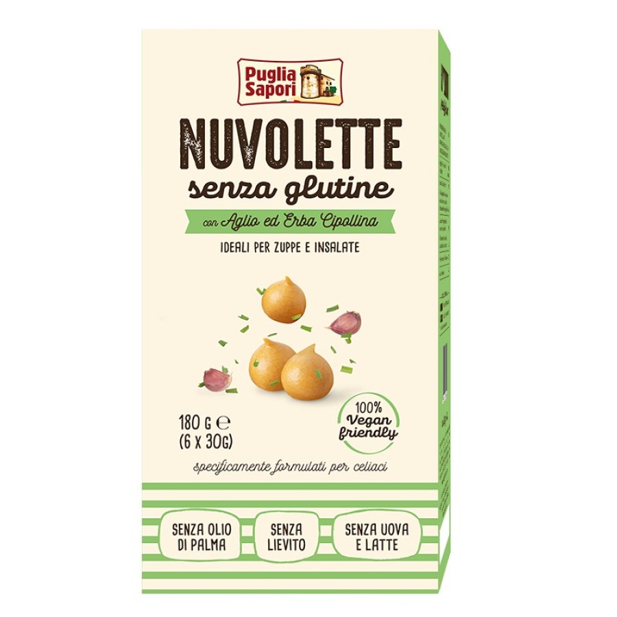 PUGLIA SAPORI NUVOLETTE CON AGLIO ED ERBA CIPOLLINA 6 BUSTINE X 30 G