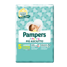 PAMPERS BABY DRY PANNOLINI DOWNCOUNT JUNIOR 16 PEZZI