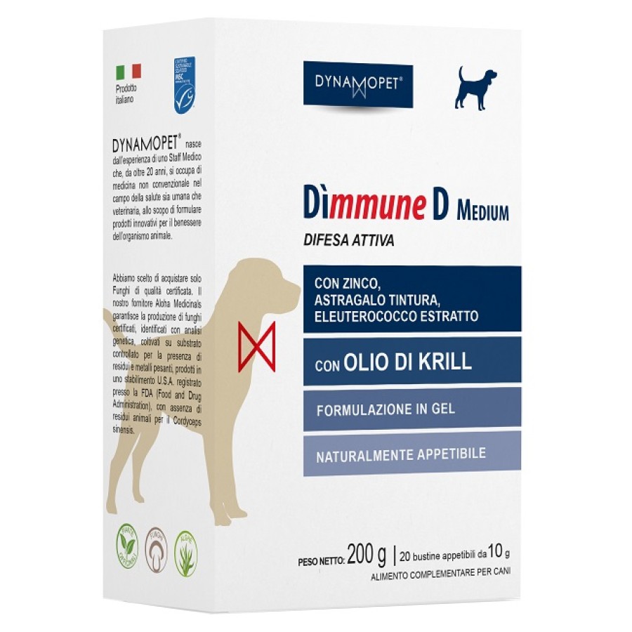 DIMMUNE D MEDIUM CANI 20 BUSTINE APPETIBILI DA 10 G