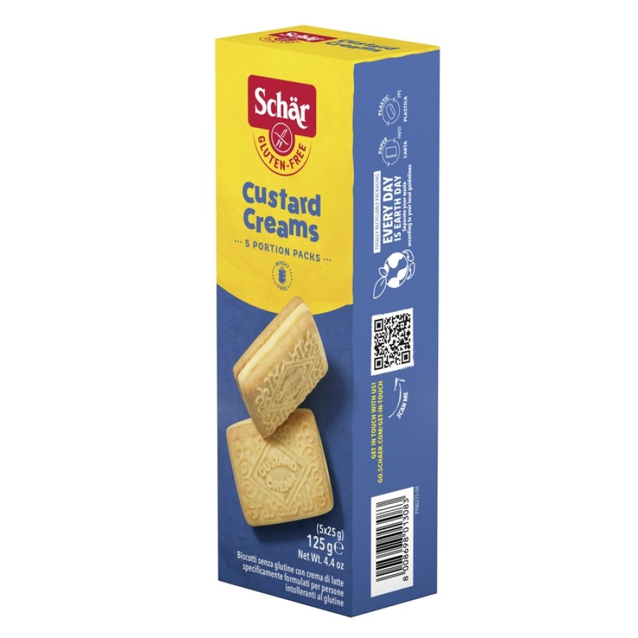 SCHAR CUSTARD CREAM BISCOTTI CON CREMA DI LATTE 5 MONOPORZIONI DA 25 G