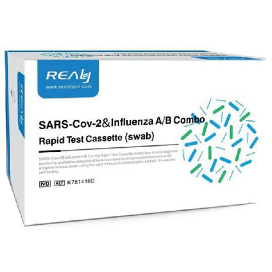 TEST ANTIGENICO RAPIDO COVID-19 REALY AUTODIAGNOSTICO DETERMINAZIONE QUALITATIVA ANTIGENI SARS-COV-2/INFLUENZA A+B IN TAMPONI NASALI MEDIANTE IMMUNOCROMATOGRAFIA