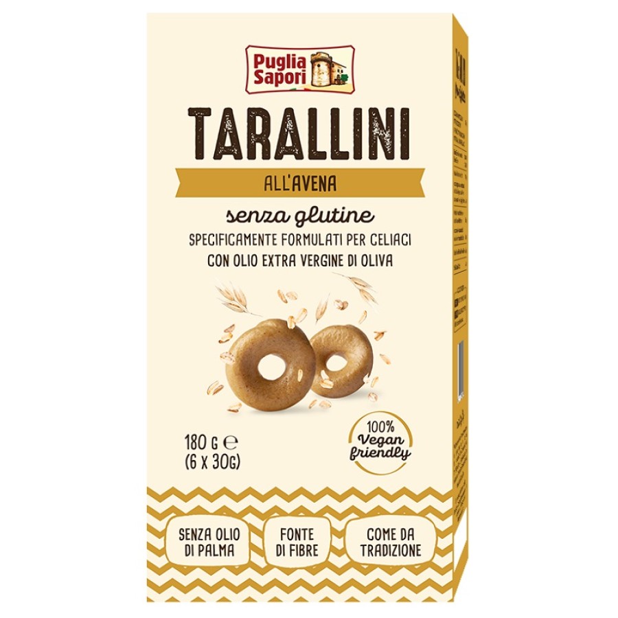 PUGLIA SAPORI TARALLINI ALL'AVENA 6 BUSTINE DA 30 G