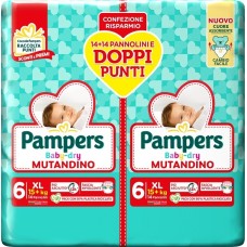 PAMPERS BABY DRY PANNOLINO MUTANDINA XL DUO DOWNCOUNT 28 PEZZI