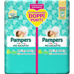 PAMPERS BABY DRY PANNOLINO DUO DOWNCOUNT XL 26 PEZZI