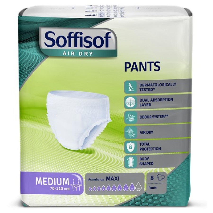 PANNOLONE SOFFISOF AIR DRY PANTS MAXI MEDIUM 8 PEZZI