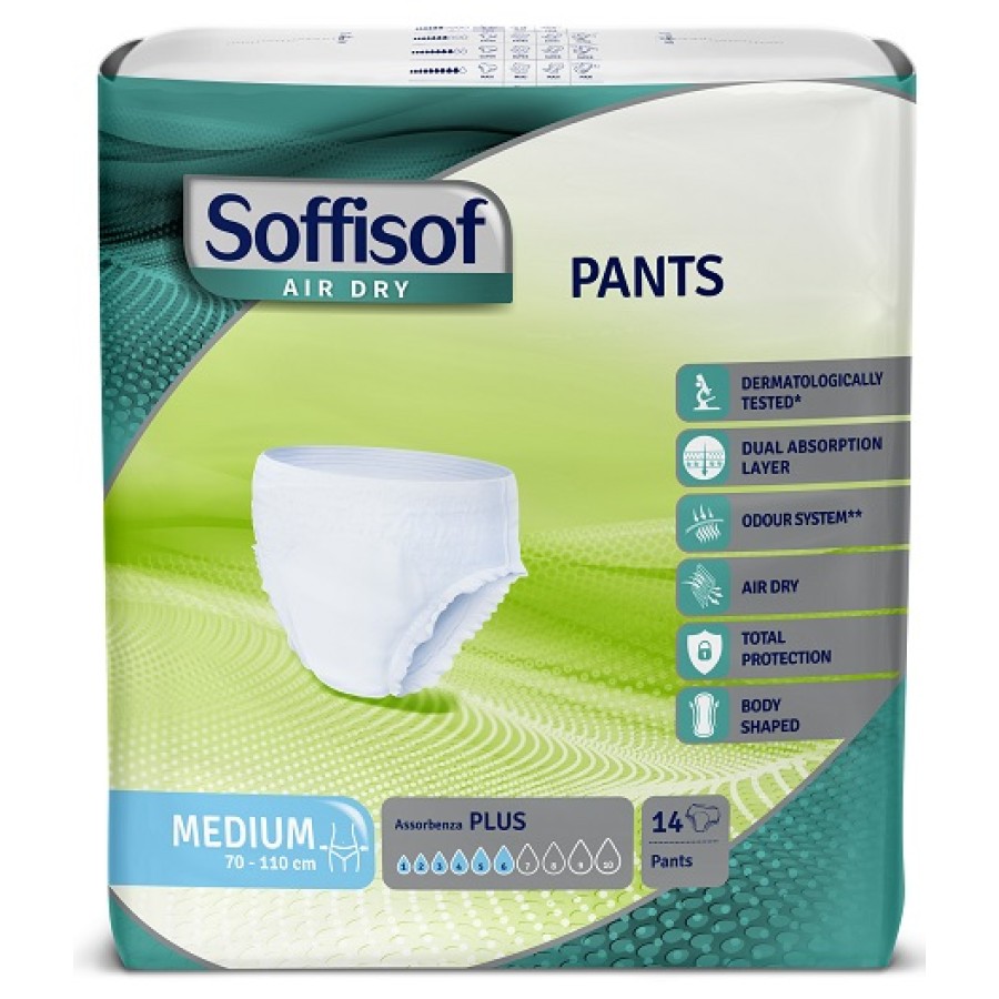 PANNOLONE SOFFISOF AIR DRY PANTS PLUS MEDIUM 14 PEZZI