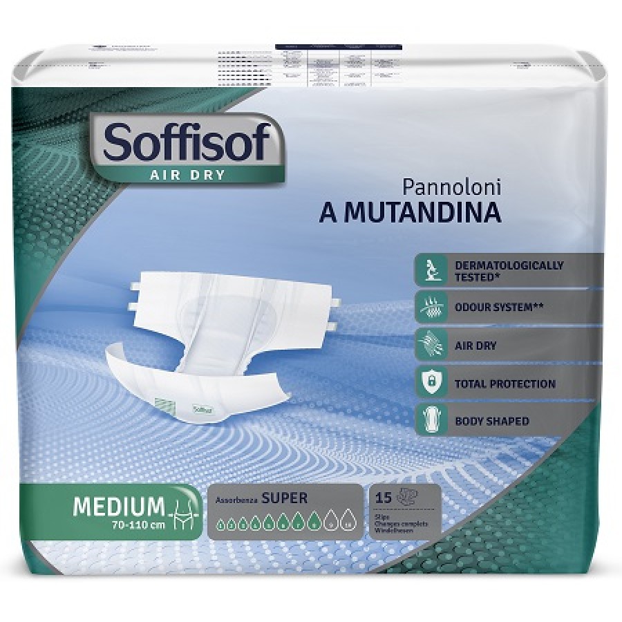 SOFFISOF AIR DRY PANNOLINO MUTANDINA SUPER M 15 PEZZI