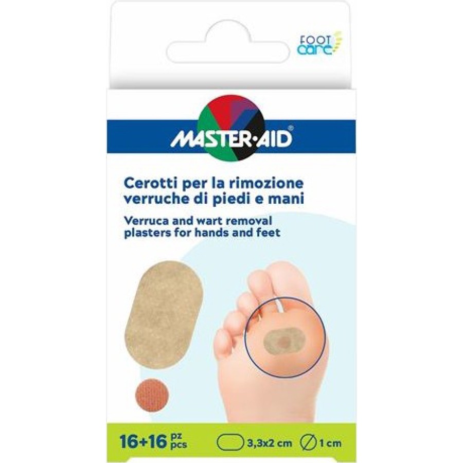 CEROTTO VERRUCHE MASTER-AID FOOTCARE PIEDI/MANI 16 PEZZI E4