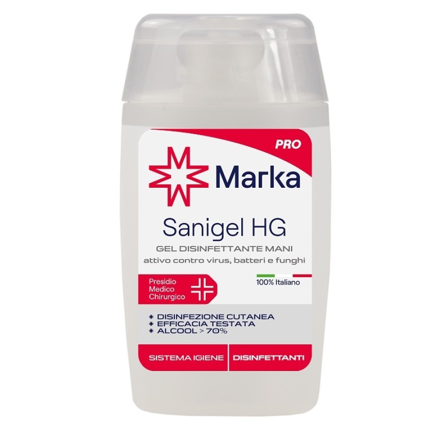 SISTEMA IGIENE MARKA SANIGEL HG GEL DISINFETTANTE MANI ALCOOL 70% 100 ML