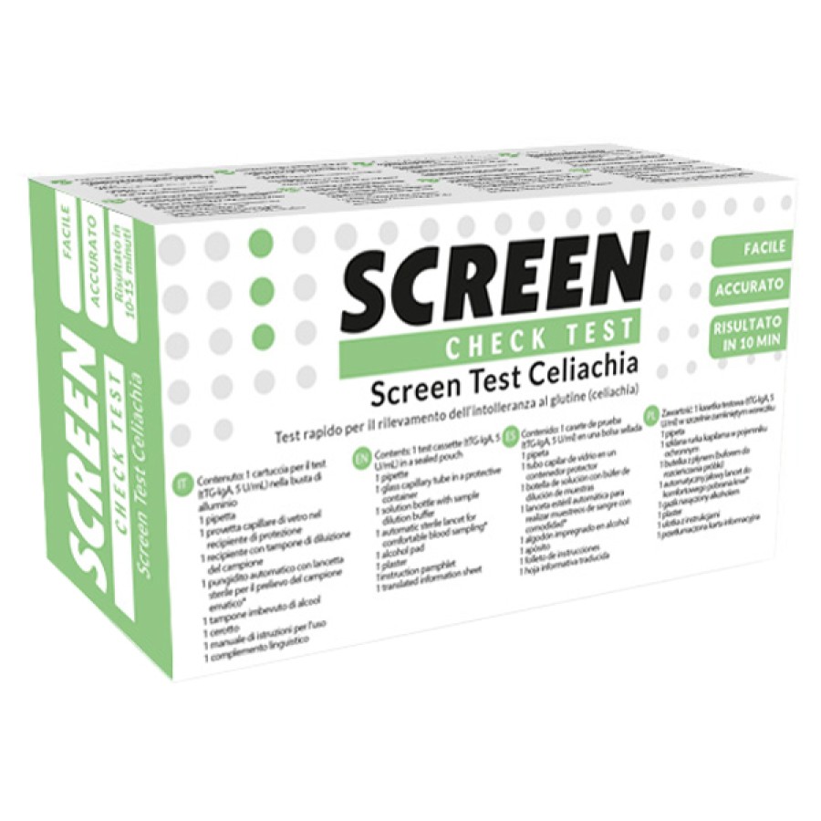 TEST RAPIDO SCREEN TEST CELIACHIA PER RILEVAZIONE INTOLLERANZA GLUTINE 1 PEZZO