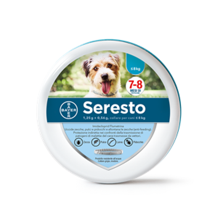 SERESTO 1,25 G + 0,56 G, COLLARE PER CANI <= 8 KG