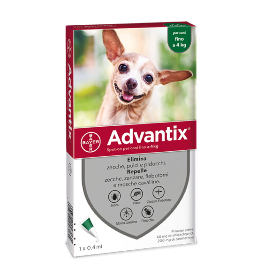 ADVANTIX SPOT-ON PER CANI FINO A 4 KG ADVANTIX SPOT-ON PER CANI FINO A 4 KG
