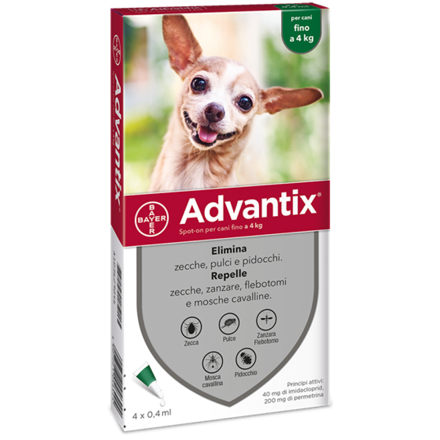 ADVANTIX SPOT-ON PER CANI FINO A 4 KG ADVANTIX SPOT-ON PER CANI FINO A 4 KG
