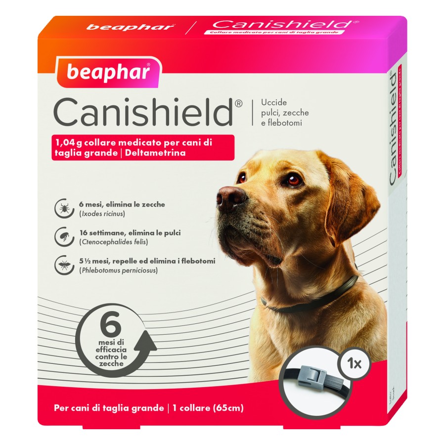 CANISHIELD 1,04 G COLLARE MEDICATO PER CANI DI TAGLIA GRANDE CANISHIELD 1,04 G COLLARE MEDICATO PER CANI DI TAGLIA GRANDE