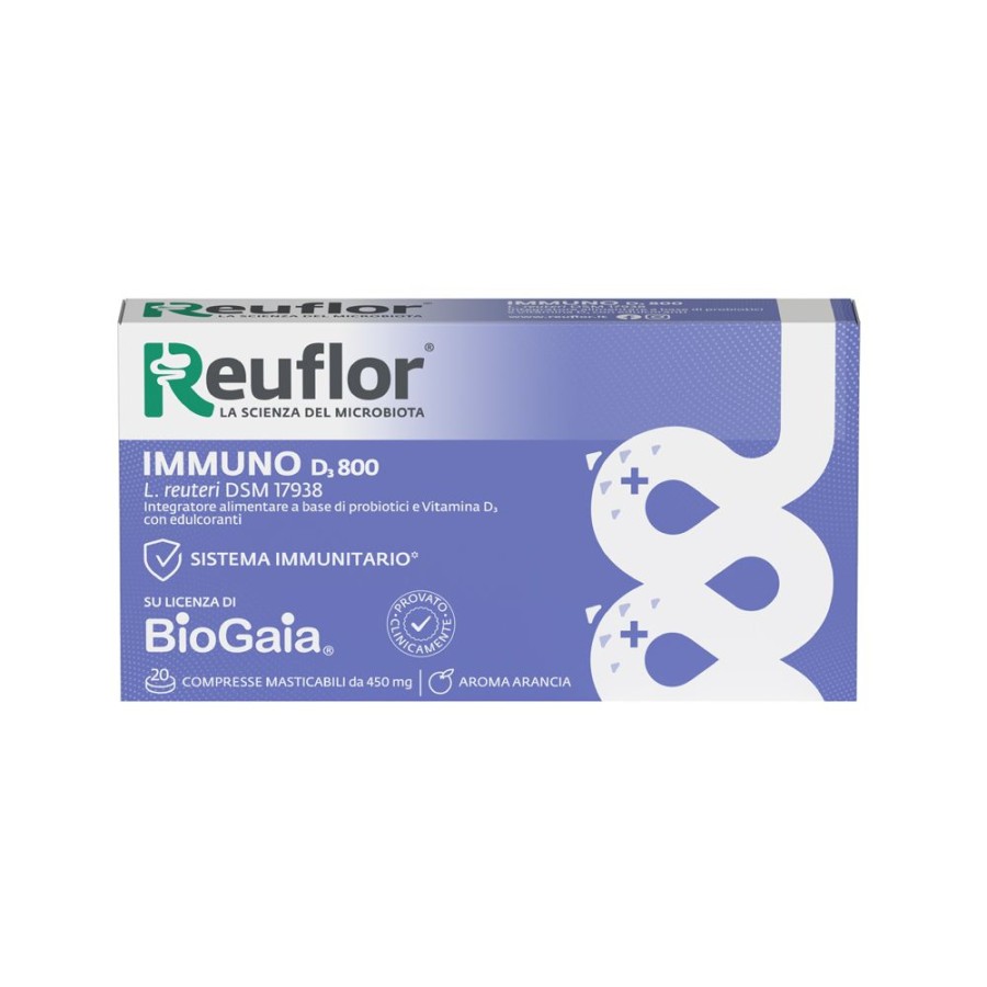 REUFLOR D3 800 20 COMPRESSE MASTICABILI AROMA ARANCIA